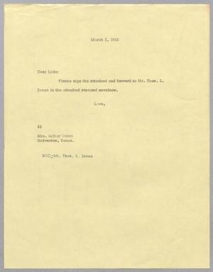 [Letter from Harris L. Kempner to Lynda Quinn, March 2, 1966]
