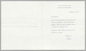 [Letter from Frank A. Richards to Harris L. Kempner, February 8, 1966]