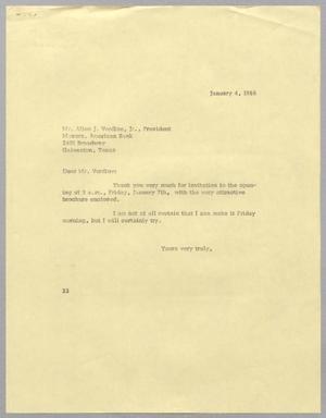 [Letter from Harris L. Kempner to Allen J. Verdine, Jr., January 4, 1966]