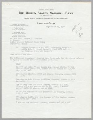 [Letter from George M. Atkinson to Mr. and Mrs. Harris L. Kempner, September 29, 1966]