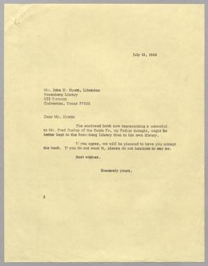 [Letter from Harris L. Kempner to John D. Hyatt, July 18, 1966]