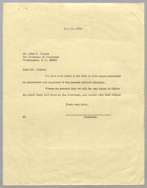 [Letter from Harris L. Kempner to John T. Connor, June 29, 1966]
