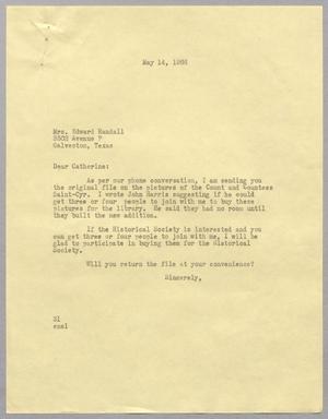 [Letter from Harris L. Kempner to Mrs. Edward Randall, May 14, 1966]