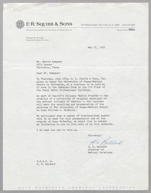 [Letter from Howard W. Baldock to Harris Leon Kempner, May 27,  1966]