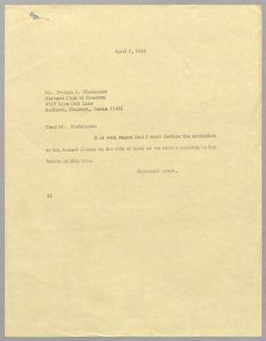 [Letter from Harris L. Kempner to Dwight K. Nishimura, April 7, 1966]