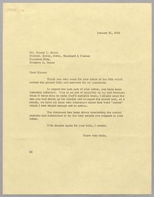 [Letter from Harris L. Kempner to Homer L. Bruce, January 21, 1966]