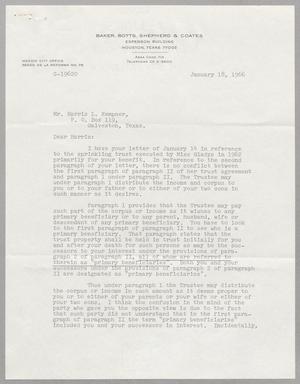 [Letter from Homer L. Bruce to Harris l. Kempner, January 18, 1966]