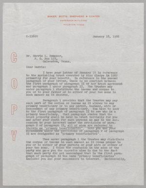 [Letter from Homer L. Bruce to Harris l. Kempner, January 18, 1966, Copy]