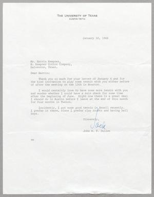 [Letter from John W. F. Dulles to Harris L. Kempner, January 10, 1966]