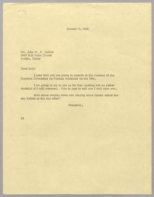[Letter from Harris L. Kempner to John W. F. Dulles, January 6, 1966]