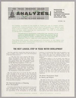 Primary view of object titled 'Texas Research League Analyzes, October 1966'.