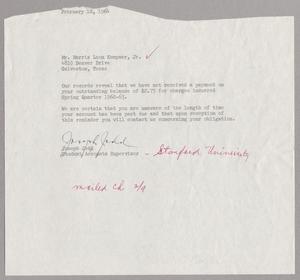 [Letter from Joseph Jedd to Harris L. Kempner Jr., February 18, 1964]