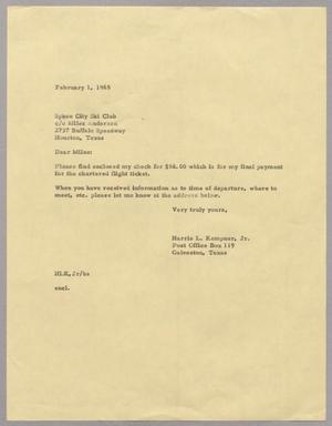 [Letter from Harris L. Kempner Jr. to Miles Anderson, February 1, 1965]