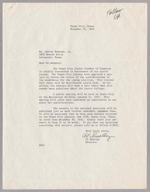[Letter from Al Smalley to Harris L. Kempner Jr., December 21, 1964]