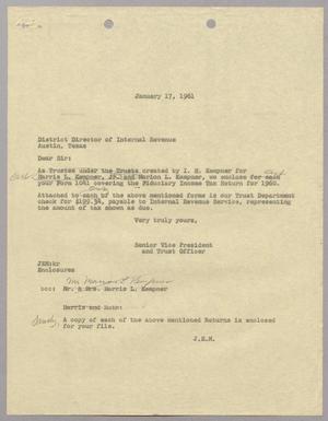 [Letter from George M. Atkinson to the District Director of Internal Revenue, January 17, 1961]