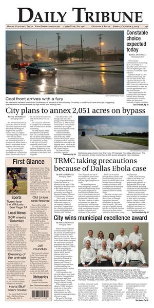 Daily Tribune (Mount Pleasant, Tex.), Vol. 140, No. 196, Ed. 1 Friday, October 3, 2014