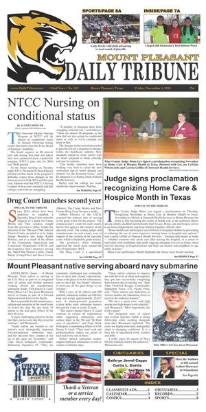 Mount Pleasant Daily Tribune (Mount Pleasant, Tex.), Vol. 142, No. 252, Ed. 1 Friday, November 4, 2016