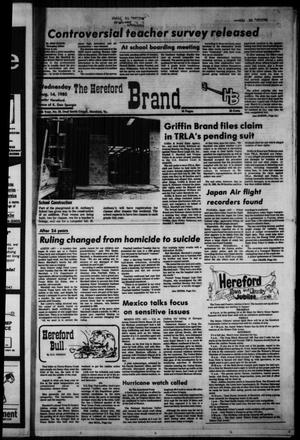 The Hereford Brand (Hereford, Tex.), Vol. 85, No. 29, Ed. 1 Wednesday, August 14, 1985