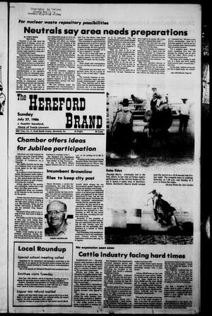 The Hereford Brand (Hereford, Tex.), Vol. 86, No. 17, Ed. 1 Sunday, July 27, 1986