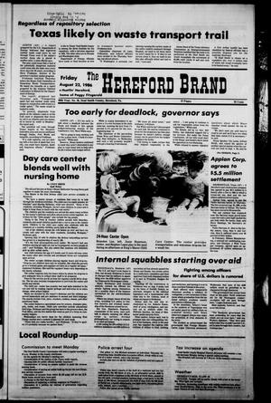 The Hereford Brand (Hereford, Tex.), Vol. 86, No. 36, Ed. 1 Friday, August 22, 1986