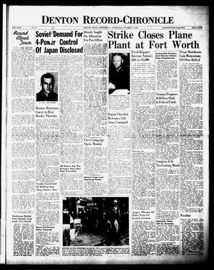 Denton Record-Chronicle (Denton, Tex.), Vol. 43, No. 43, Ed. 1 Wednesday, October 3, 1945