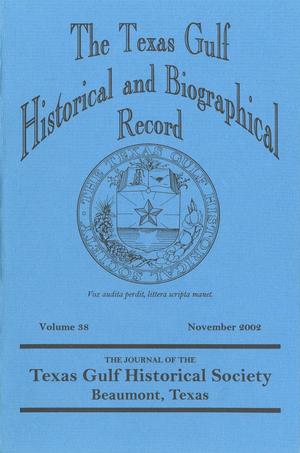 Primary view of object titled 'The Texas Gulf Historical and Biographical Record, Volume 38, November 2002'.