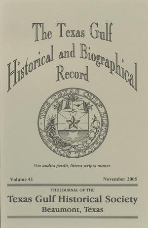 Primary view of object titled 'The Texas Gulf Historical and Biographical Record, Volume 41, November 2005'.