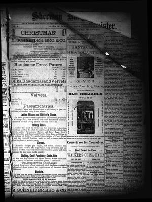 Primary view of object titled 'Sherman Daily Register (Sherman, Tex.), Vol. 3, No. 12, Ed. 1 Thursday, December 8, 1887'.