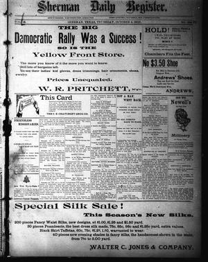 Sherman Daily Register (Sherman, Tex.), Vol. 15, No. 199, Ed. 1 Thursday, October 4, 1900