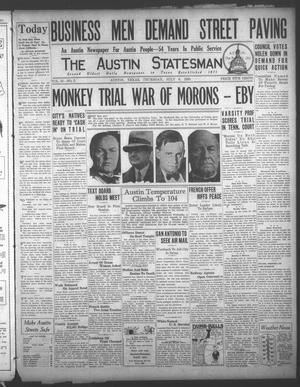 The Austin Statesman (Austin, Tex.), Vol. 55, No. 5, Ed. 1 Thursday, July 9, 1925