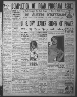 The Austin Statesman (Austin, Tex.), Vol. 55, No. 29, Ed. 1 Monday, August 3, 1925