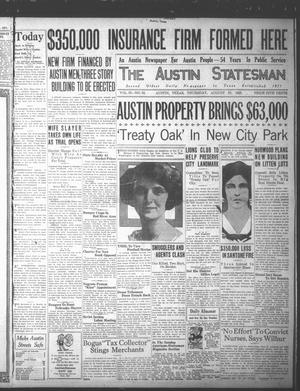 The Austin Statesman (Austin, Tex.), Vol. 55, No. 53, Ed. 1 Thursday, August 27, 1925