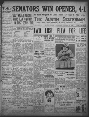 The Austin Statesman (Austin, Tex.), Vol. 55, No. 95, Ed. 1 Wednesday, October 7, 1925