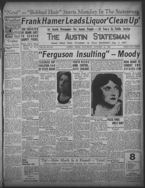 The Austin Statesman (Austin, Tex.), Vol. 55, No. 112, Ed. 1 Saturday, October 24, 1925