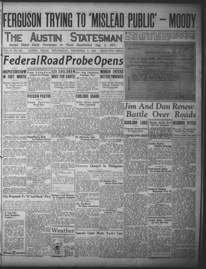 Primary view of object titled 'The Austin Statesman (Austin, Tex.), Vol. 55, No. 150, Ed. 1 Wednesday, December 2, 1925'.