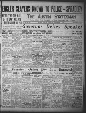 The Austin Statesman (Austin, Tex.), Vol. 55, No. 156, Ed. 1 Tuesday, December 8, 1925