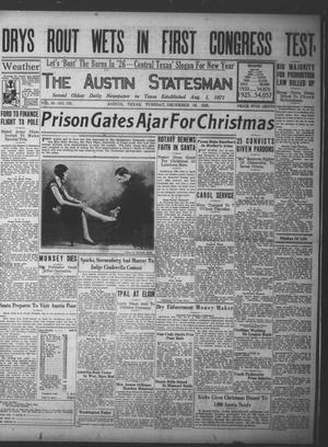 Primary view of object titled 'The Austin Statesman (Austin, Tex.), Vol. 55, No. 170, Ed. 1 Tuesday, December 22, 1925'.