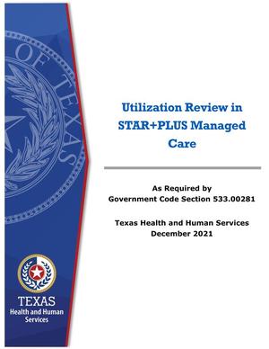 Utilization Review in  STAR+PLUS Managed Care