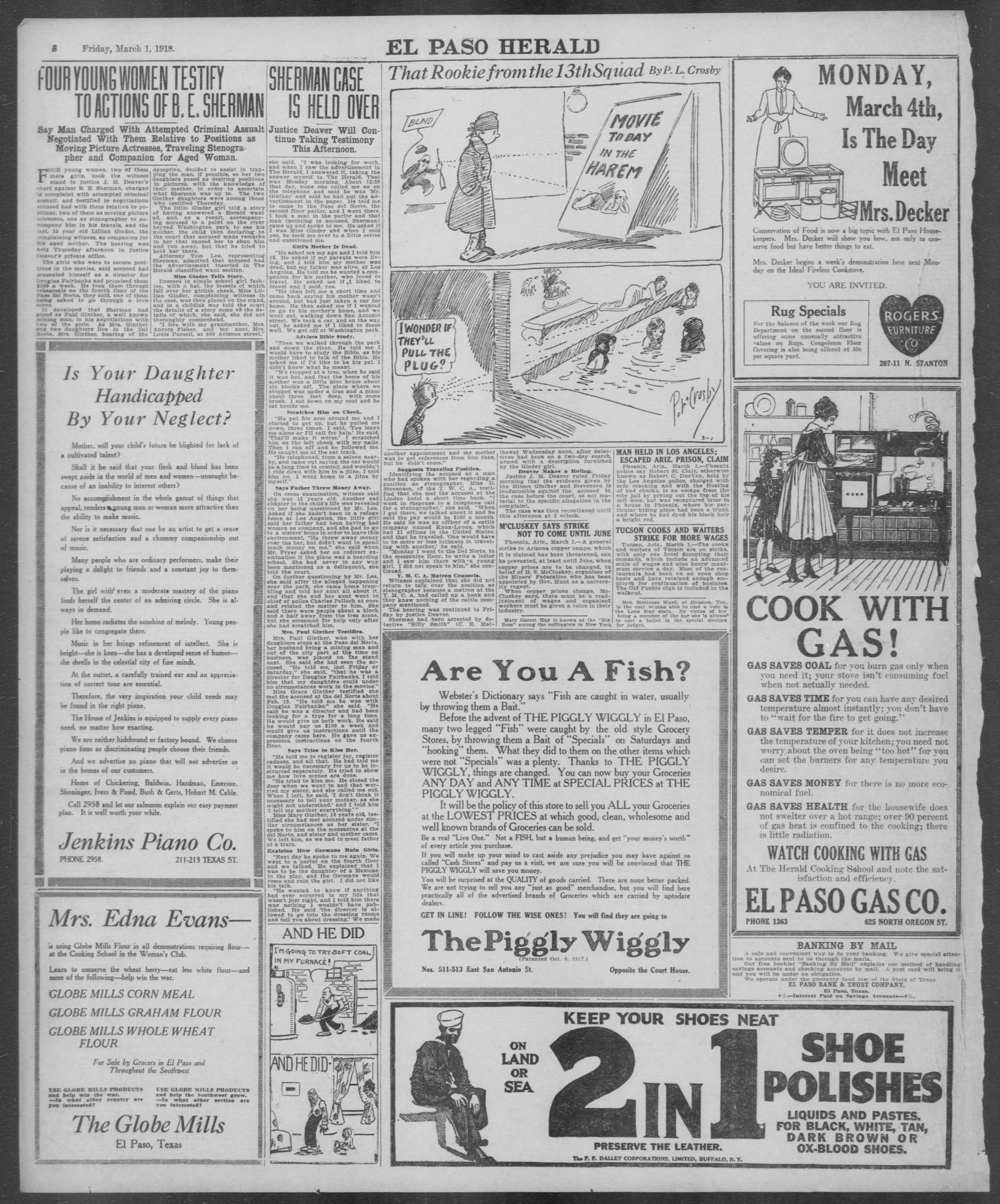 El Paso Herald (El Paso, Tex.), Ed. 1, Friday, March 1, 1918
                                                
                                                    [Sequence #]: 8 of 16
                                                