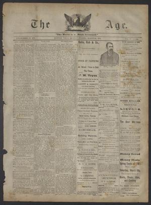 Primary view of object titled 'The Age. (Houston, Tex.), Vol. 5, No. 228, Ed. 1 Monday, March 20, 1876'.