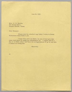 [Letter from Harris L. Kempner to Eleanor Morris, June 16, 1959]