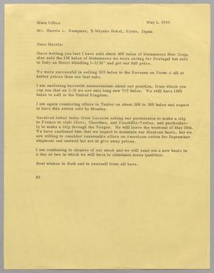 [Letter from Fred H. Rayner to Harris Leon Kempner, April 28, 1959]