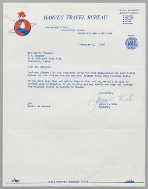 [Letter from James C. Lide to Harris L. Kempner, December 4, 1958]
