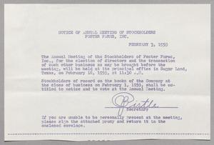 Notice of Annual Meeting of Stockholders: Foster Farms, Inc., 1959  [#2]