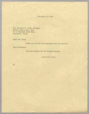 [Letter from Harris L. Kempner to Norman W. Fish, December 19, 1962]
