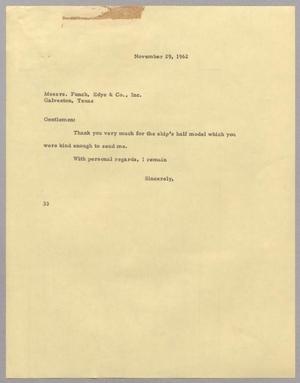 [Letter from Harris Leon Kempner to Messrs. Funch, Edye & Co., Inc., November 29, 1962]