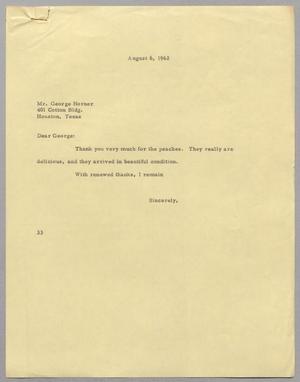 [Letter from Harris L. Kempner to George Horner, August 6, 1962]