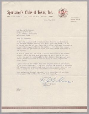 [Letter from Henry J. LeBlanc to Harris L. Kempner, June 15, 1962]