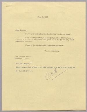 [Letter from Harris Leon Kempner to Homer Bruce, June 5, 1962]