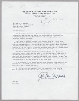 [Letter from John Ben Shepperd to Harris Leon Kempner, March 5, 1962]